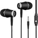 In-Ear Earbud Headphones,Earphone for Kindle Fire, Galaxy S8+, Note 8, Fire HD 8 HD 10, Voyage, Oasis eReaders Earbuds Microphone Phone -Ergonomic Comfort-Fit (Black)