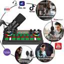 Podcast Equipment Bundle, 48V XLR Podcast Microphone Bundle, Voice Changer with Adjustable Mic Stand, Studio Condenser Microphone for Smartphone, PC, DJ, Video Recording, Streaming, Gaming and Singing