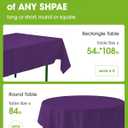 Pureegg Plastic Table Cloth Disposable 20 Pack, 54 x 108 Inch Table Cloths, Graduation Decorations Class of 2025, Graduation Party Tablecloths, Rectangle, Plastic Cover, Leakproof & Sturdy, Purple