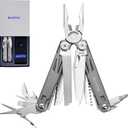 ROCKTOL Multitool SK02, VG-10 Knife,19-in-1 Multi-tool Pliers with Titanium-plated Handle,Compact & Lightweight EDC Multi Tool with Nylon Sheath for Men,Outdoor Survival,Hiking,Camping