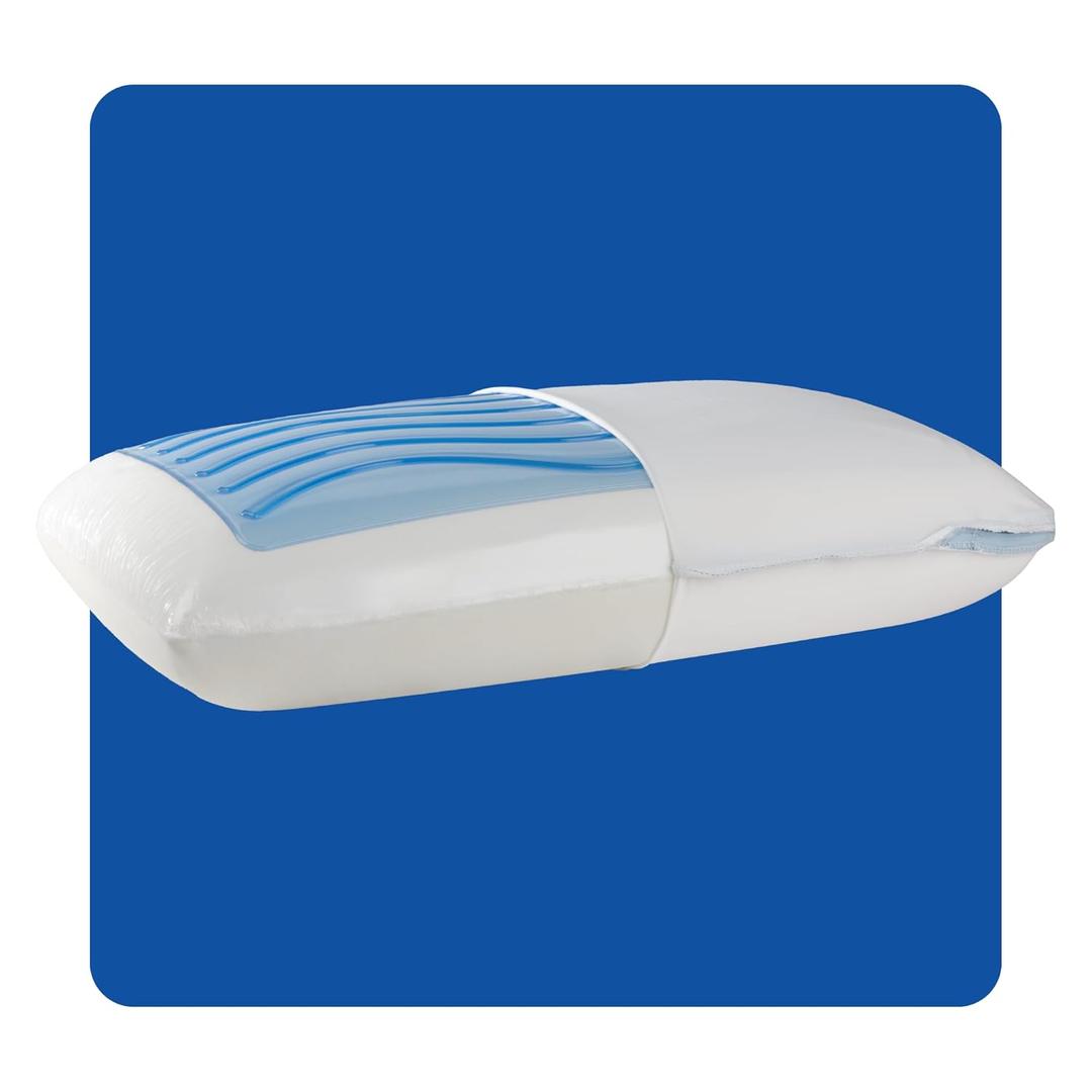 Sealy Dreamlife King Size Memory Foam Cooling Pillow with SealyChill Cooling Gel, Removable Machine-Washable Cover, Made in The USA, White