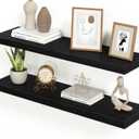 Heimlove Floating Shelves for Wall 36 Inches Long,9.3" Deep Black Floating Shelf Set of 2,Wall Mounted Shelves for Bathroom Bedroom Living Room Kitchen Office,Shelf for Books Storage,Home Decor