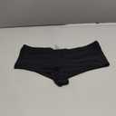 HYTENSUN Women's Cheeky Bikini Bottoms Sexy High Waisted Ruched Brazilian Cut Swim Bottoms (Black) XL