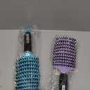 HIPPIH 2 Pack Boar Bristle Hair Brush, Wet & Dry No Pull Curved Vented Hair Brush, Styling Magical Brush Detangler for Kids & Men, Hairbrush for Women Can Adds Shine & Smooth Curly Thick Hair (Blue & Purple)