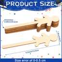 Sintuff 150 Pcs People Craft Sticks 5.3 Inch Jumbo People Shaped Craft Sticks Natural Wooden Craft Sticks for Student DIY Project Making Classroom Home Decoration Craft