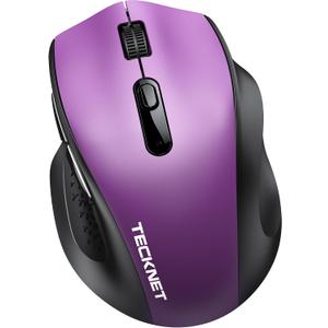 TECKNET Computer Mouse Wireless, Dual-Mode Bluetooth Wireless Mouse
(BT5.2/3.0 & 2.4G) Connection, Ergonomic Design, 5-Level DPI, Silent Click, Compatible with Laptop/PC/Windows/Chromebook