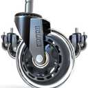 HOLKIE Office Chair Wheels - Universal Fit 3 Inch Roller Blade Casters - Safe for Hardwood Carpet Floors - Heavy Duty Rubber Replacement for Gaming Chairs - Smooth, Silent Glide - Set of 5