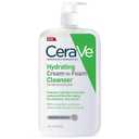 CeraVe Hydrating Cream To Foam Cleanser, Makeup Remover Face Wash For Dry Skin, Foaming Facial Cleanser With Hyaluronic Acid, Normal To Dry Skin, Fragrance Free & Non Comedogenic, 19 Fluid Ounce (Pack of 2)