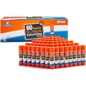 Elmer's All Purpose School Glue Sticks, Acid-Free and Washable, 7 Grams, 60 Count - Arts & Crafts, Projects, #1 Teacher Brand