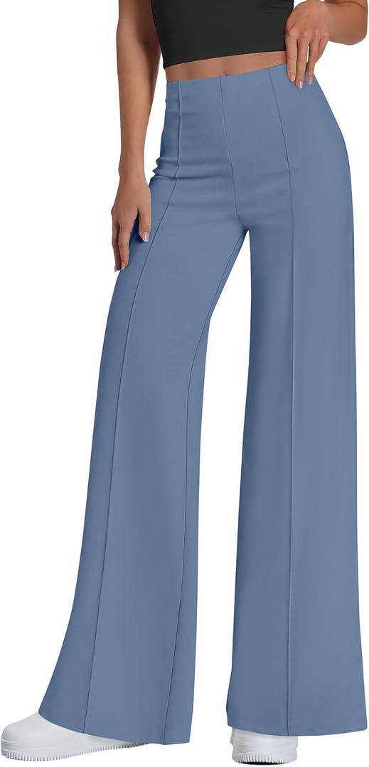 PRETTYGARDEN Women's Wide Leg Palazzo Pants 2026 Dressy Casual Lounge Workout Sweatpants High Waisted Trousers (L)