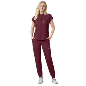 Eipnare Scrubs Set for Women Medical Uniform Nurse Suit, Anti-Wrinkle Scrub Top Jogger Pant&11 Pockets,4 Way Stretch Workwear M