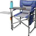 Suteck Camping Directors Chair with Side Table, Folding Chairs, Blue