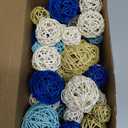 Patelai 36 Pcs Wicker Rattan Balls Decorative Balls for Vase Centerpiece Bowls Orbs Filler for Home Decor,4 Sizes(Cute Color)