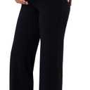 Sunzel Maternity Wide Leg Pants Over Belly Flowy Pregnancy Lounge Pants with Optional Pockets, Stretchy & Supportive (Black, XS)