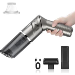 Cordless Car Vacuum Cleaner,Portable Handheld Vacuum with 90 Adjustable Handle,120W / 12000Pa Rechargeable Mini Dust Buster for Cars,Carpets and Pet Hair