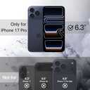 JETech Case for iPhone 17 Pro 6.3-Inch, Shockproof Phone Bumper Cover, Solid Color Matte TPU Frame, Anti-Scratch Clear Back (Black)