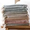 DII Woven Throw Collection 100% Cotton, Basketweave, 50x60, Brown