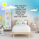 Room Hanging Storage Organizer, Fun & Colorful Storage & Organization for Clothes, Toys, & More. Wall & Door Attachable, Water-Resistant, Ideal for Kids' Room, Locker Kindergarten or Playroom (Gray) (Grey)