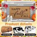 Duraaamo 2 Pcs Thanksgiving Nature Coir Doormat Outdoor Happy Thanksgiving Welcome Outdoor Rug Autumn Non Slip Floor Door Mat Fall Indoor Entrance Mat Autumn Porch Front Decor, 24 x 16 Inch, 15.75 x 23.62 inches, 27.56 x 43.31 inches