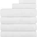 Nine West 6 Piece Hotel Collection Towel Set, 100% Turkish Cotton, Highly Absorbent & Comfy, Includes 4 Bath Towels, 1 Hand Towel & 1 Facecloth Luxury Plush Bathroom Towels | (White)