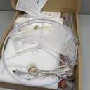 62" Walnut Gold Floor Lamp for Living Room, 1200LM 3-Way Dimmable Mid Century Modern Floor Lamp for Bedroom Office, Wood Vintage Standing Lamp Linen Shade, LED Bulb Included