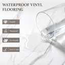 DEXDE Peel and Stick Floor Tile White Marble Waterproof Vinyl 24x24 10 PC
