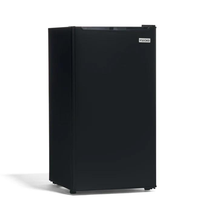 Igloo 3.2 Cu.Ft. Single Door Compact Refrigerator with Freezer - Slide Out Glass Shelf, Perfect for Homes, Offices, Dorms - Black