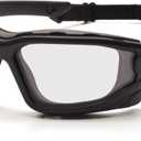 PYRAMEX I-Force Sporty Dual Pane Anti-Fog Goggle, Black Frame/Clear Anti-Fog Lens