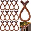 12Pcs Brown Christmas Garland Ties Decorative Banister Twist, Christmas Holiday Wreath Ties for Xmas Banisters Home Staircase Railings Decorations, 16 Inches