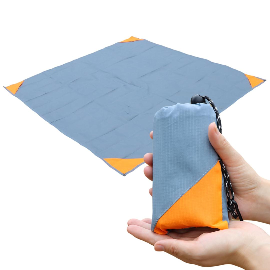 Pocket Picnic Blanket, Sandproof Lightweight Pocket Camping Tarp 55x60 In