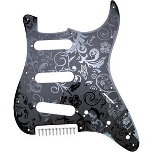 Stainless Steel Guitar Pick guard 11 holes SSS Single Coil Mounting Screws 9/32''Potentiometer Metal Electric Guitar Pickguard Compatible with Stratocaster Strat ST Style Guitar(Black)