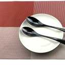 Stainless Steel Mirror Polished Flatware Set, Steak Knife Dinnerware Knife Fork Salad Fork Dessert Spoon 6-piece, Service for 1, Black