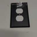Monarch Abode Hand Hammered Duplex Metal Decorative Wall Plate Switch Plate Outlet Cover, 1-Gang, Matte Black (1Pack)