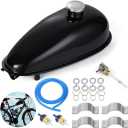 Yeesport Motorized Bike Fuel Tank, 4L/1 Gal, Fits 49CC-80CC Bikes, Easy Install, Includes Tank Cap & Switch Valve, Black