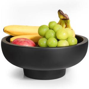 Concrete Fruit Bowl Large Decorative Pedestal Bowl for Kitchen Counter, Entryway, or Coffee Table Modern Catch All Key Bowl Heavyweight Centerpiece for Home Decor 