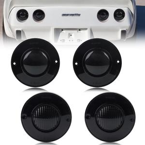 Tail Lights+ Backup Lights Compatible with Chevy Chevro-let Corvette C3 1975-1979, [DOT] [IP67 Waterproof] Rear Taillight Tail Lamp [No Bulbs], 4 PCS, Sleek Smoked Lens