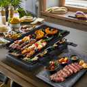 Artestia Indoor Electric Party Grill for 68 People, 1700W Korean BBQ Table Grill & Raclette Cheese Melting Grill, Nonstick & Granite Plates, Adjustable Temperature for Family & Party Use