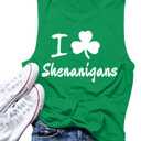 St Patricks Day Shirt Women Shamrock Heart Tank Tops Casual Lucky Clover Sleeveless Shirts