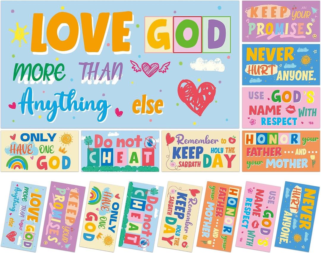 8 Pcs Fluorescent Light Covers with 80 Magnets Decorative for Classroom Ceiling Lights 4 x 2 Feet Magnetic Light Cover Filter Easy Install for Office Hospitals Drop Home Ceiling Supplies (Bible)