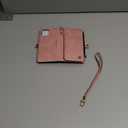 Defencase Compatible with iPhone 14 Case Wallet with RFID Blocking Card Holder for Women and Men, Fashion PU Leather Magnetic Snap Flip Zipper Strap Wallet Phone Case Fit for iPhone 14 6.1", Rose Pink