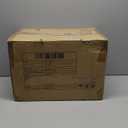 G-Rack Stackable Storage Organiser - Space-Efficient Plastic Storage Bin with Doors - Practical, Removable, Foldable Cabinet - Movable, Stackable Storage Bins - Transparent/White - Set of 4