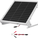 VEVOR 20W 12V Solar Battery Trickle Charger Maintainer, Mono Solar Panel Battery Charger with Built-in MPPT Controller & Adjustable Mount Bracket, IP65 Waterproof for Car Boat RV Trailer House Roof