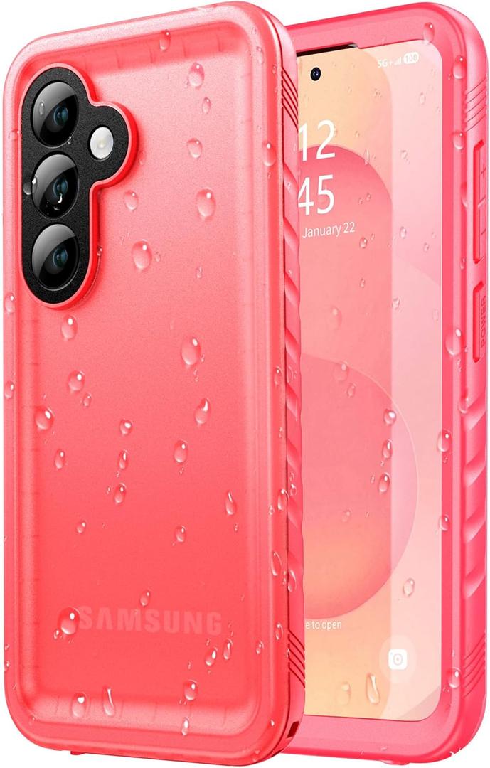 SPORTLINK Waterproof Case for Samsung Galaxy S25, Shockproof Dustproof Built-in Screen Protector, Full Body Sealed Heavy Duty Protective Cover for Samsung Galaxy S25 6.2 Pink