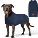 KYEESE Dog Sweater with Leash Hole Comfy Pullover Sweater Size Male with Reflective Yarn Warm Pet Coats Stretchy Cozy Lightweight Thick Knitwear Dog Clothes, Navyblue, X-Large (XL (40-60lbs))