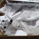 C/G Bistro Set 3 Piece Outdoor Cast Aluminum Patio Bistro Set with Umbrella Hole and Armrests,Outdoor Bistro Table Set,Patio Furniture Set Front Porch Set for Yard Garden Villa (White)