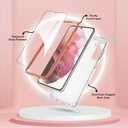 2 x Compatible with Samsung Galaxy S21 Case, Slim Stylish Design for Women, 360 Degree Protection, [with Glass Screen Protector] Dropped 3000 Tests, Pink