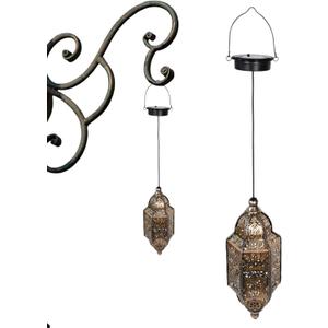 Hanging Solar Lantern Outdoor Decor, Vintage Hanging Solar Lights Outdoor Garden Lantern, Waterproof Moroccan Lights for Outside Garden Decorations (Long strip)