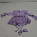 Baby Girl Romper Dress Baby Dress Romper Lace Flowers Infant Fall Winter Festival Clothes with Headband 9-12 M