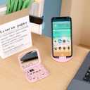 evron USB Adapter Multi Charging Cable Case 2pc Set,Micro USB Cable Gadgets Box with Phone Kickstand,USB C to Micro,Type C to iOS Device,Data Transfer,Card Storage,SIM Card Pin (Pink(Disc+Mirror))