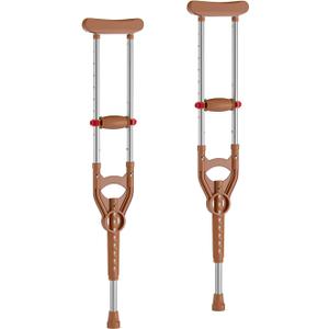 Loyoda Adjustable & Shock-Absorbing Crutch with Dual Height Adjustment, Under Arm Crutches for Adults & Kids 4'3" to 6'3"，Ergonomic Handle & Durable Rubber Tip for Maximum Comfort and Support